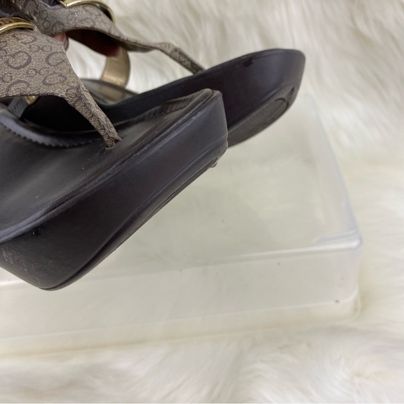 GUESS LOGO WEDGE SANDALS THONG SLIP ON SHOES SIZE 8 - Picture 5 of 11